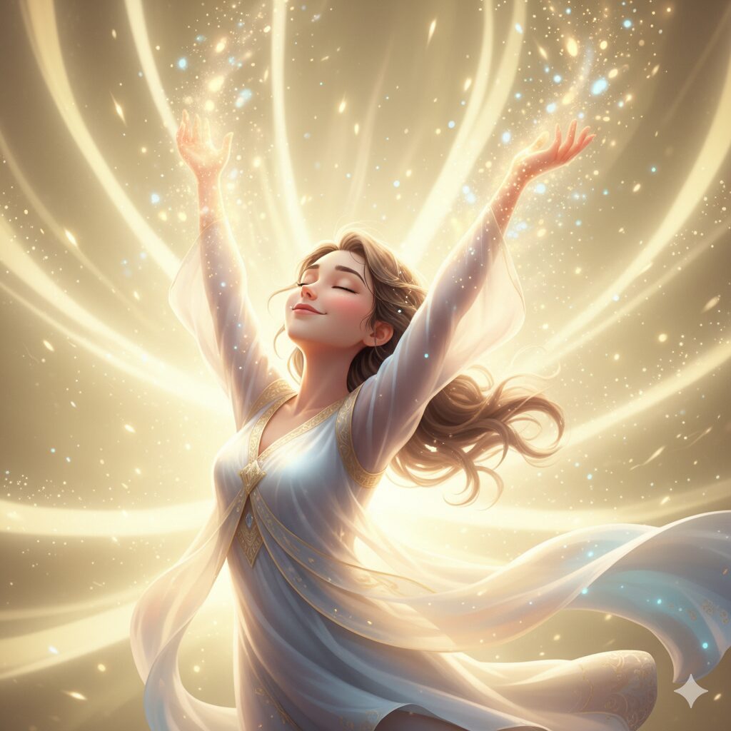 エネルギーに溢れた女性のイラスト
